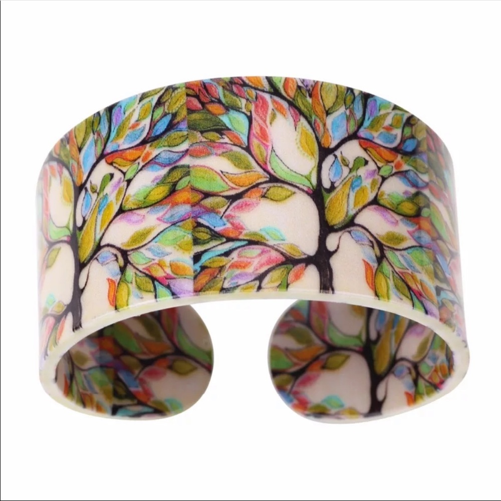 NEW Tree of Life Adjustable Acrylic Bangle Cuff - Picture 8 of 13